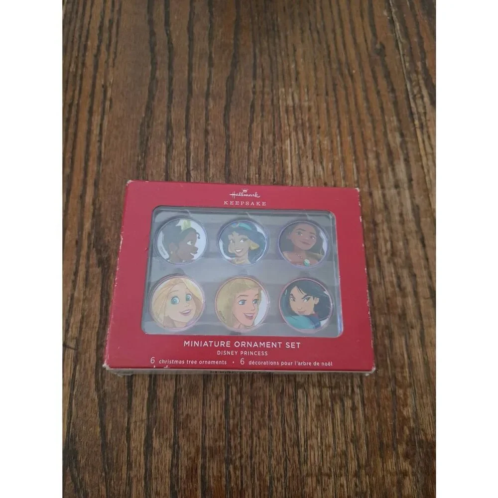 Hallmark 2022 Disney Princess Miniature Ornament Set Six Piece Artist Crafted